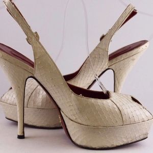 Cesare Paciotti Open-toe Platform Sling-backs Sz 9